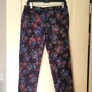 H & M - Floral trouser in stretch twill (Size 10) NWOT